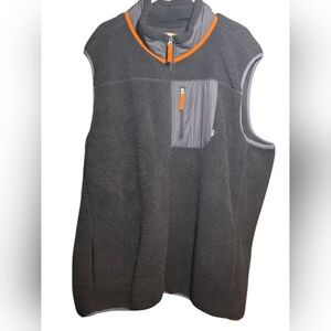 Black and Orange Fleece Vest Mens big and tall XXXl EUC